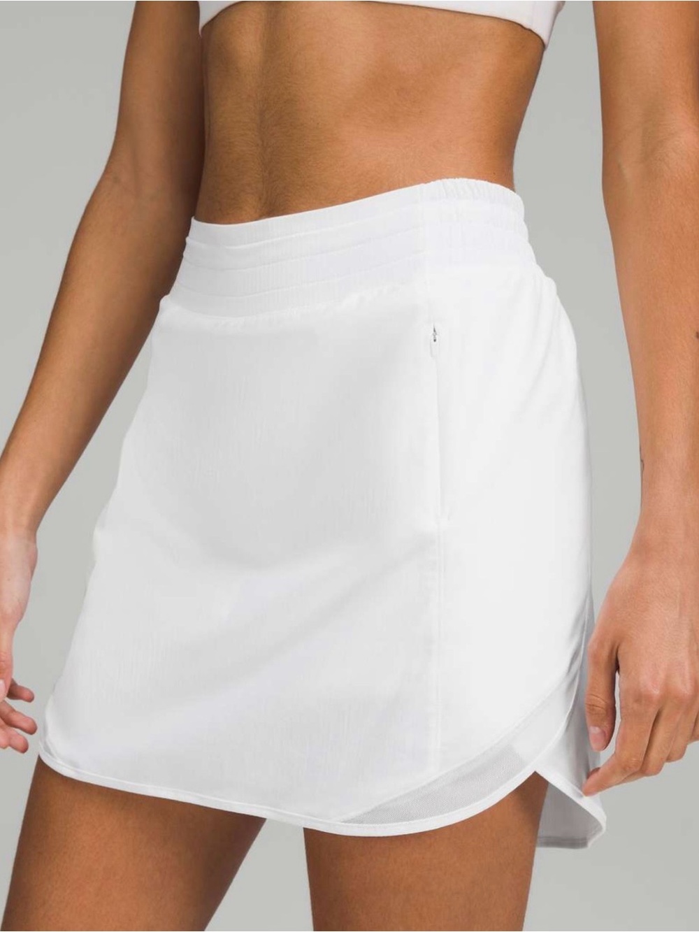 Lululemon Hotty Hot High-Rise Running Skirt White Size 6 Lined Pockets